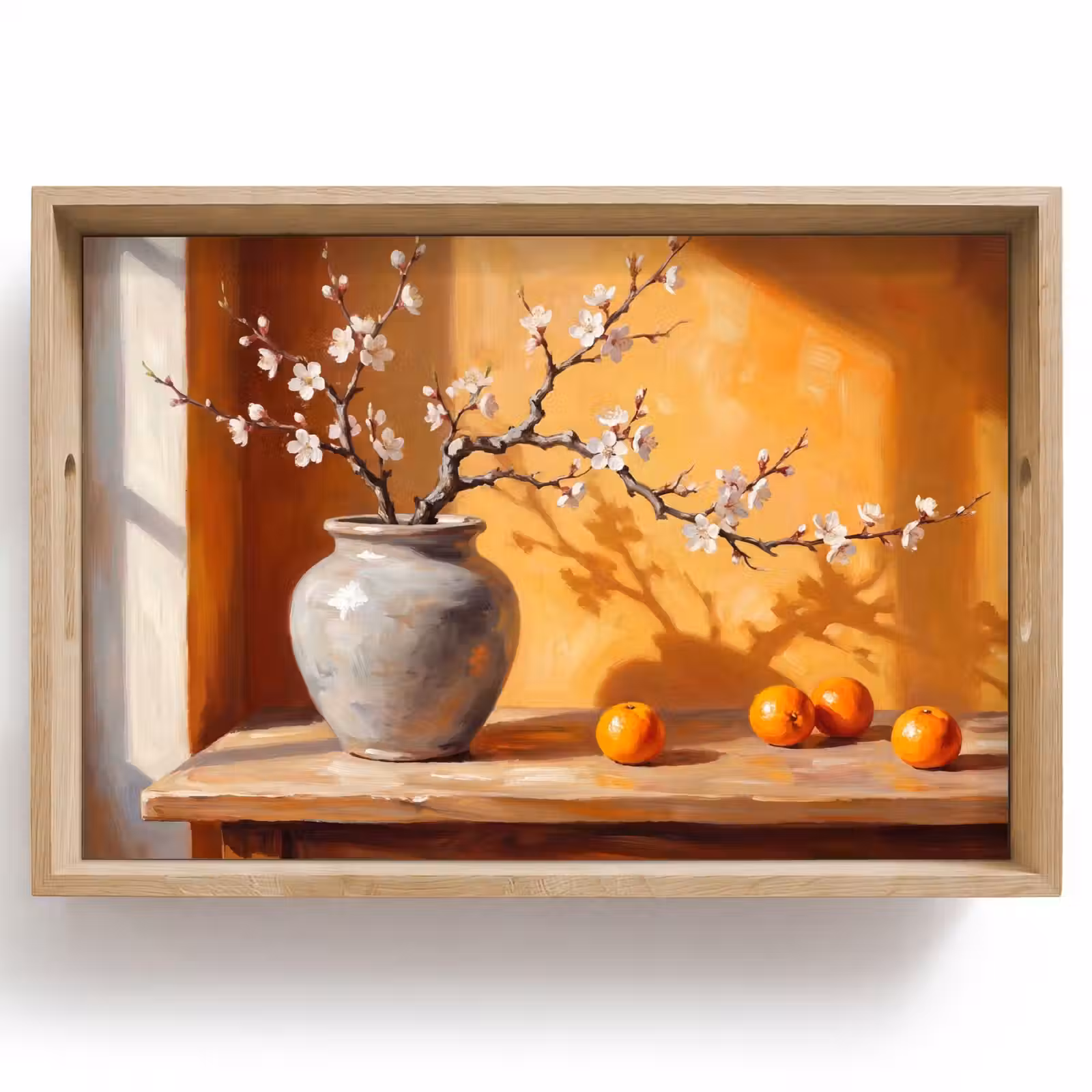 Dienblad - Witte bloemen - Stilleven — 1