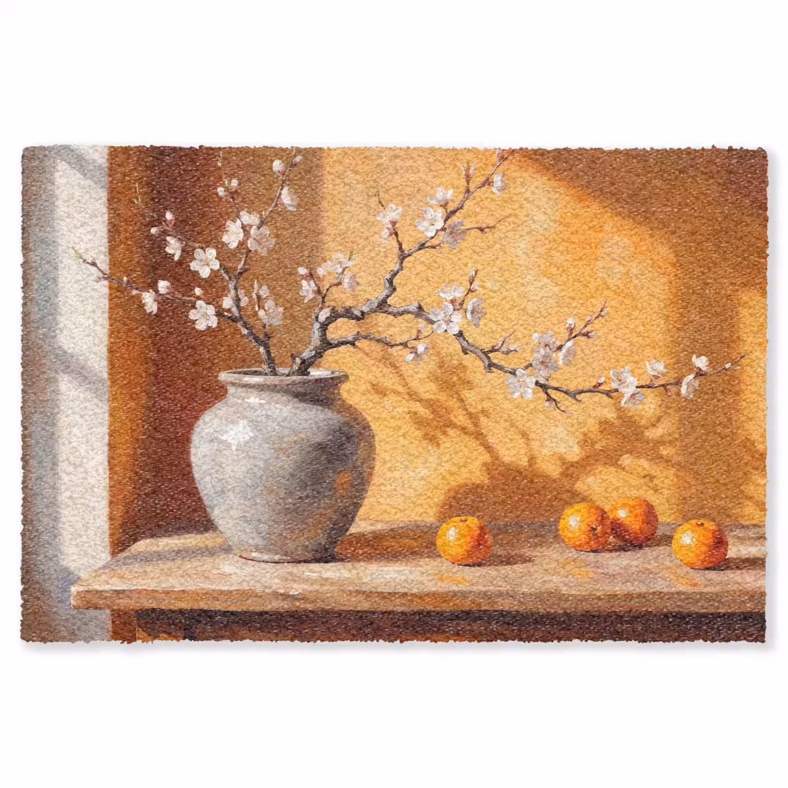 Vloerkleed - Witte bloemen - Stilleven — 1