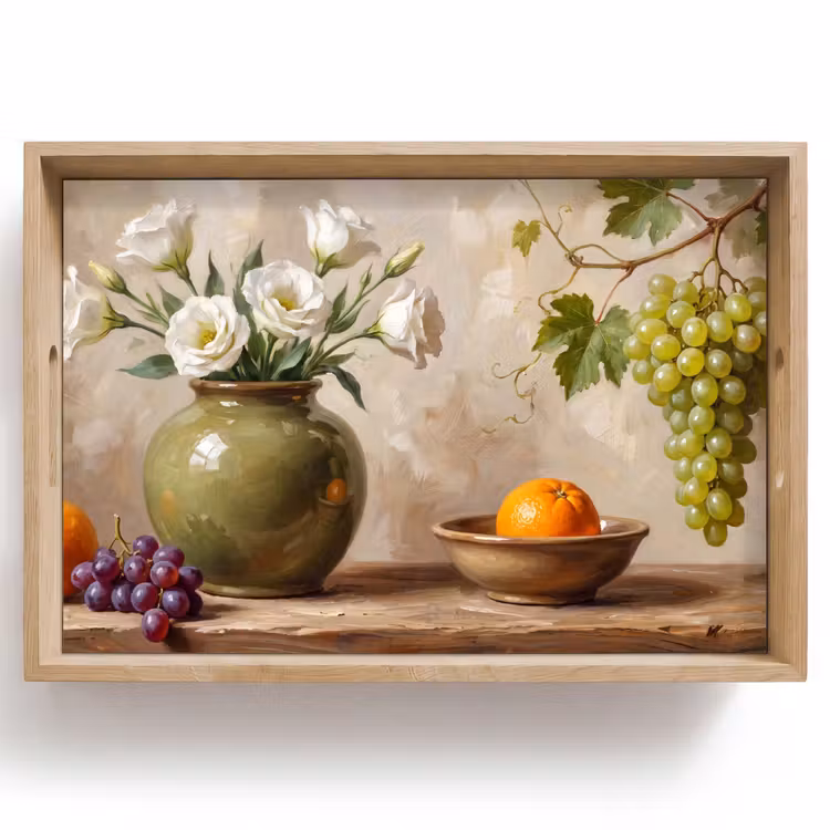 Dienblad - Bloemen - Fruit - Stilleven — 1
