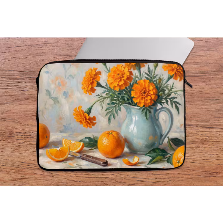 Laptophoes - Eten - Oranje - Kunst — 2
