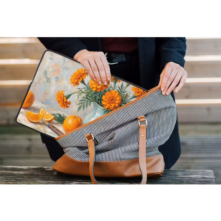Laptophoes - Eten - Oranje - Kunst — 4