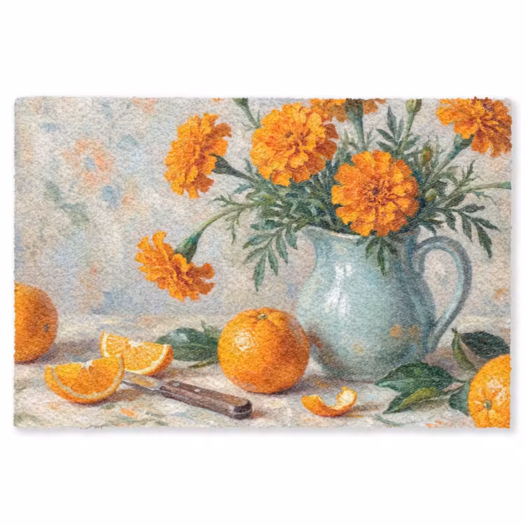 Vloerkleed - Eten - Oranje - Kunst — 1