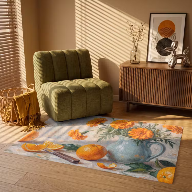 Vloerkleed - Eten - Oranje - Kunst — 2
