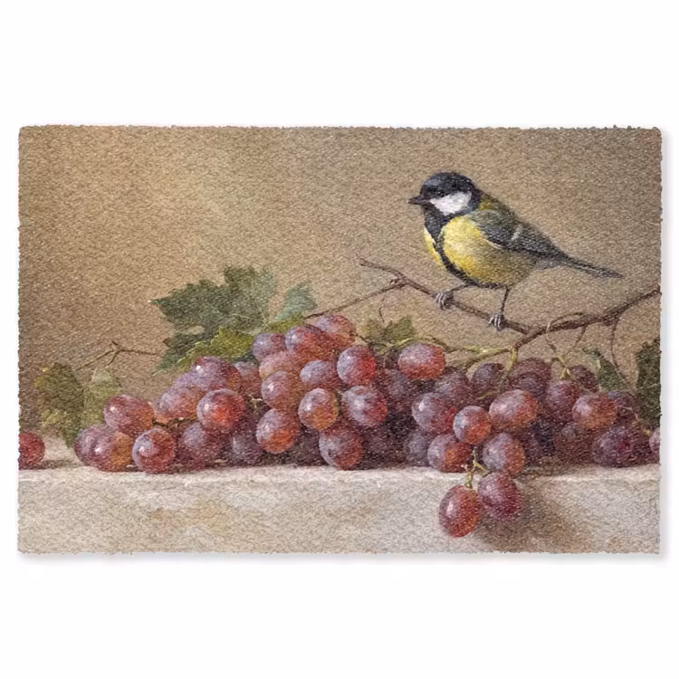 Vloerkleed - Vogel - Druiven - Stilleven — 1
