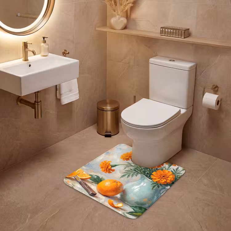 Wc Mat - Eten - Oranje - Kunst — 3