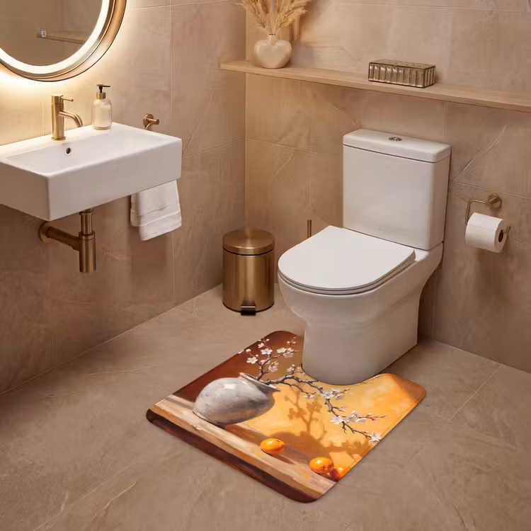 Wc Mat - Witte bloemen - Stilleven — 3