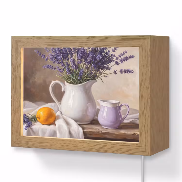 Lightbox - Wandlamp - Bloemen - Stilleven - Paars — 1