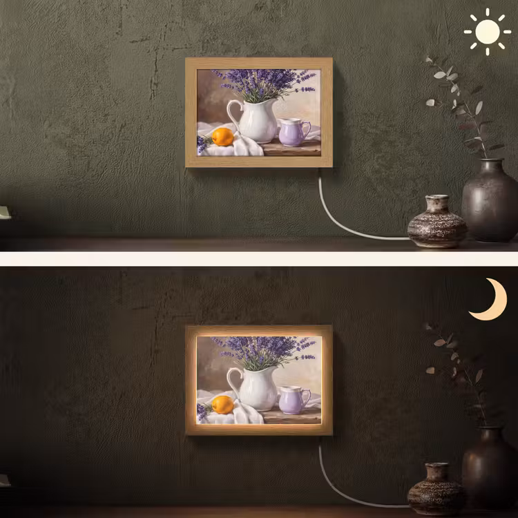 Lightbox - Wandlamp - Bloemen - Stilleven - Paars — 3