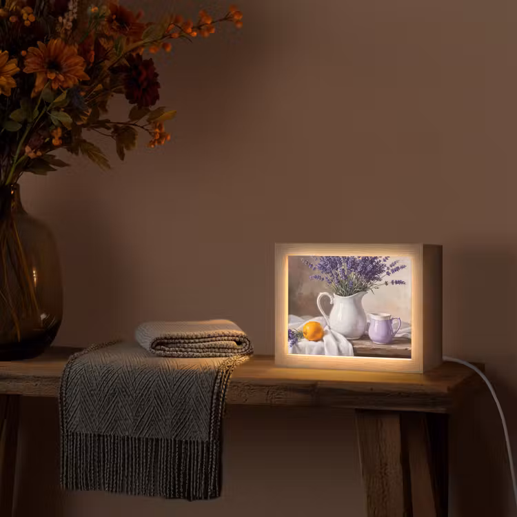 Lightbox - Wandlamp - Bloemen - Stilleven - Paars — 5
