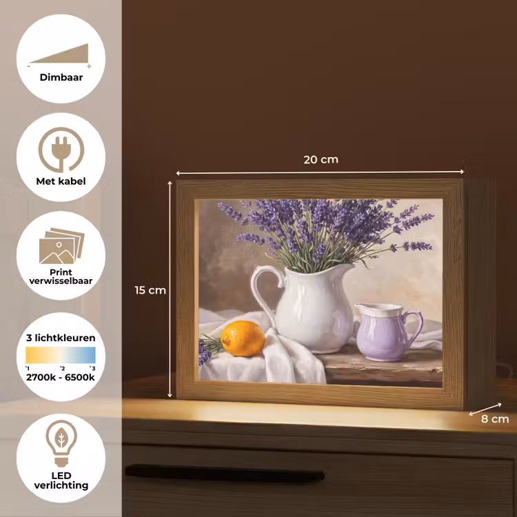 Lightbox - Wandlamp - Bloemen - Stilleven - Paars — 9