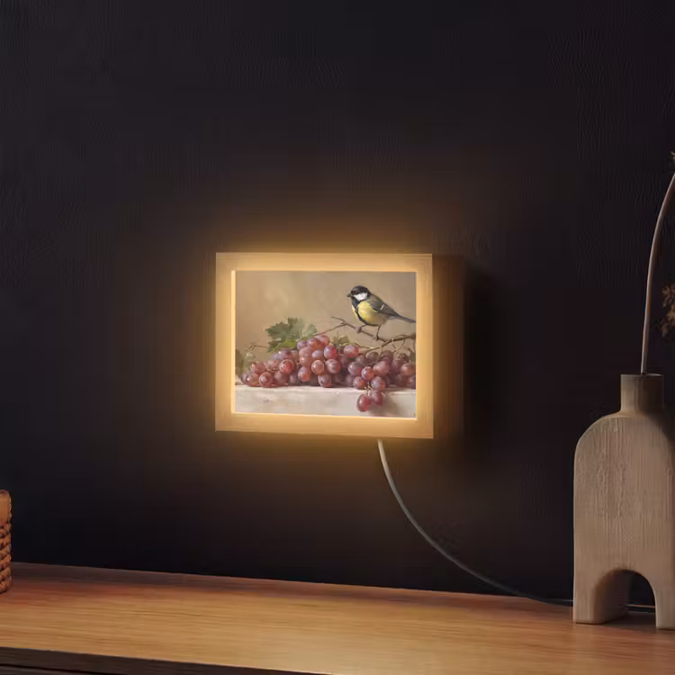 Lightbox - Wandlamp - Vogel - Druiven - Stilleven — 2