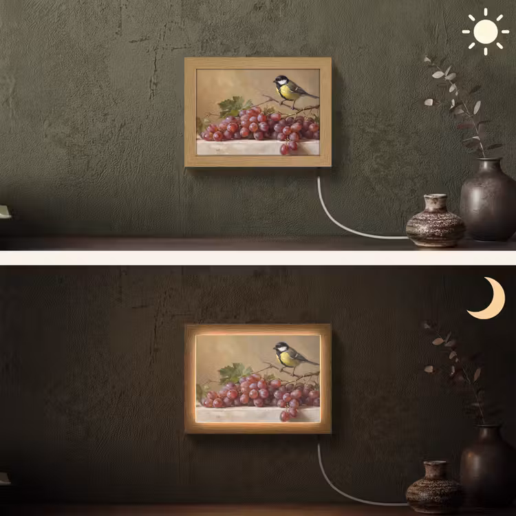 Lightbox - Wandlamp - Vogel - Druiven - Stilleven — 3