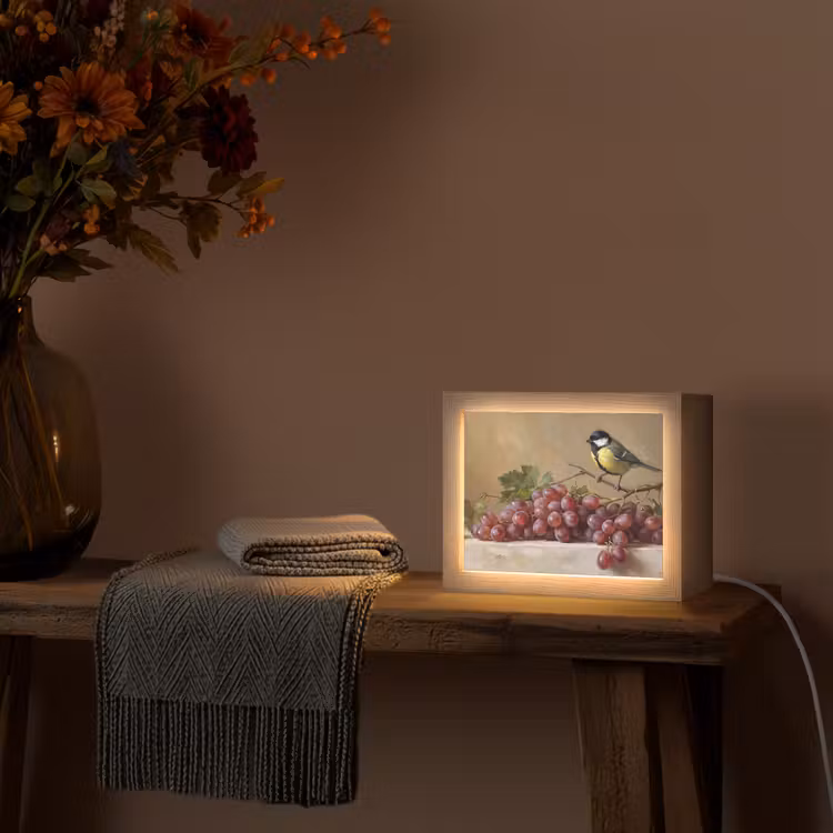 Lightbox - Wandlamp - Vogel - Druiven - Stilleven — 5