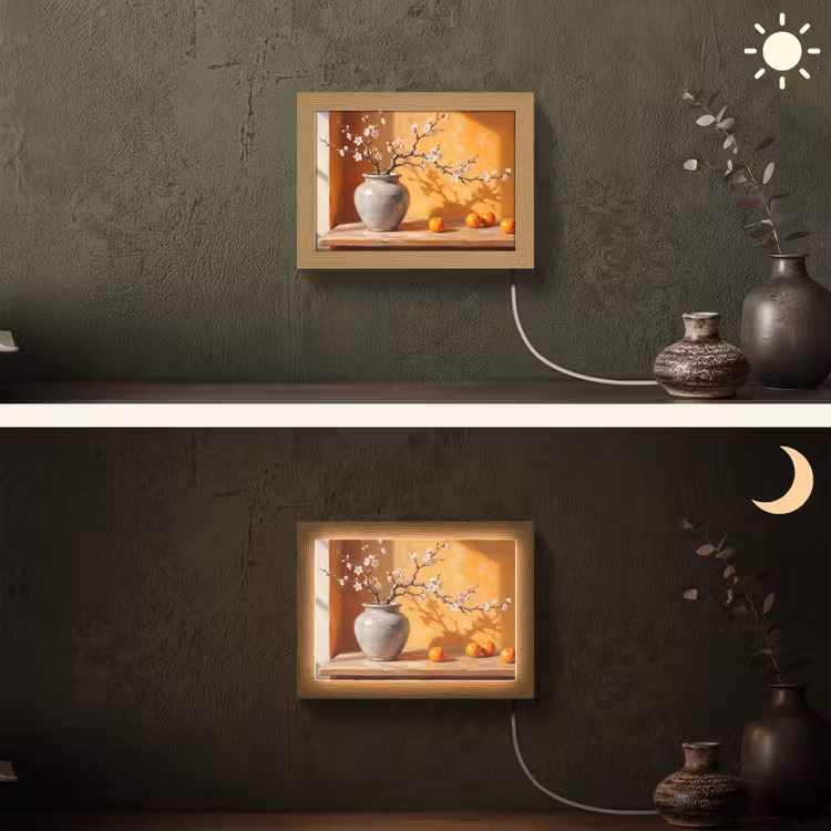 Lightbox - Wandlamp - Witte bloemen - Stilleven — 3