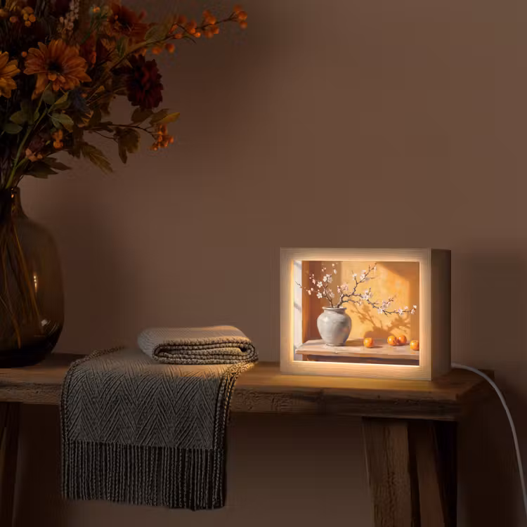 Lightbox - Wandlamp - Witte bloemen - Stilleven — 5