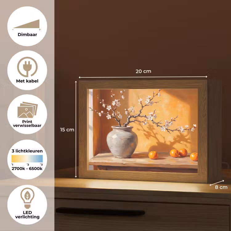 Lightbox - Wandlamp - Witte bloemen - Stilleven — 9