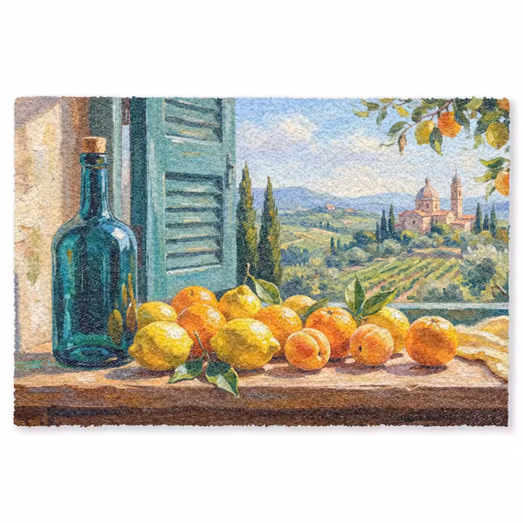 Vloerkleed - Fles - Fruit - Stilleven — 1