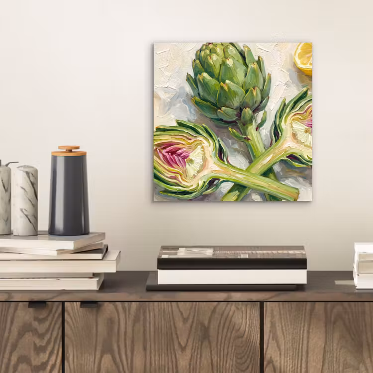 Aluminium schilderij - Artisjok - Citroen - Eten — 2