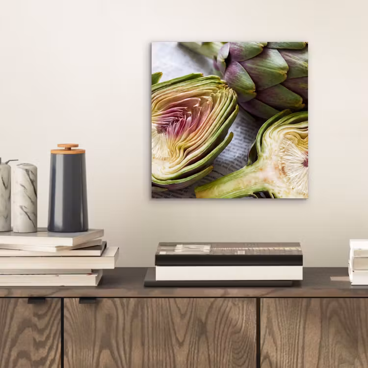 Aluminium schilderij - Artisjok - Doorgesneden - Eten — 2