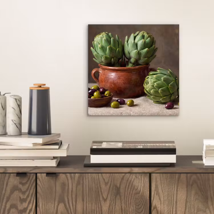 Aluminium schilderij - Artisjokken - Olijven - Eten — 2