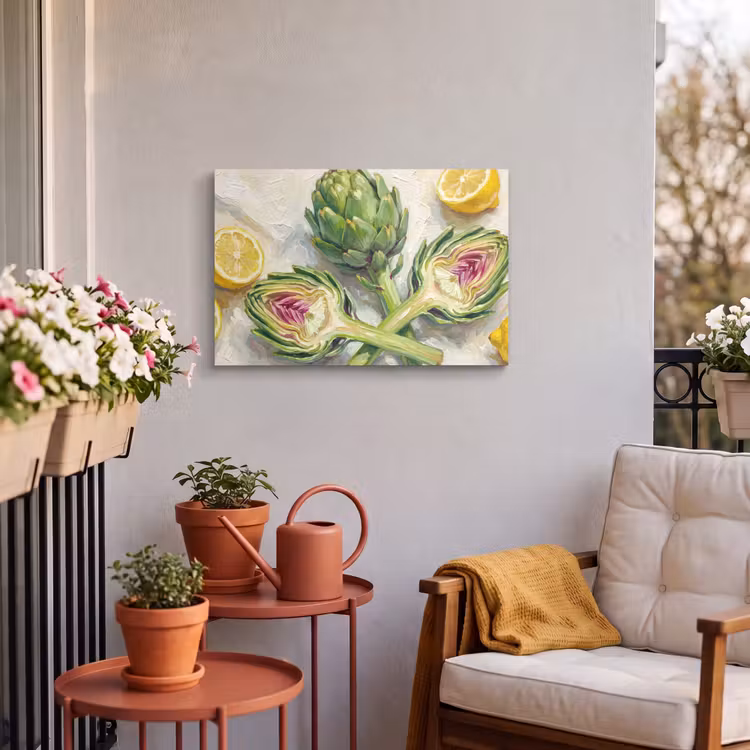 Buiten canvas - Artisjok - Citroen - Eten — 3