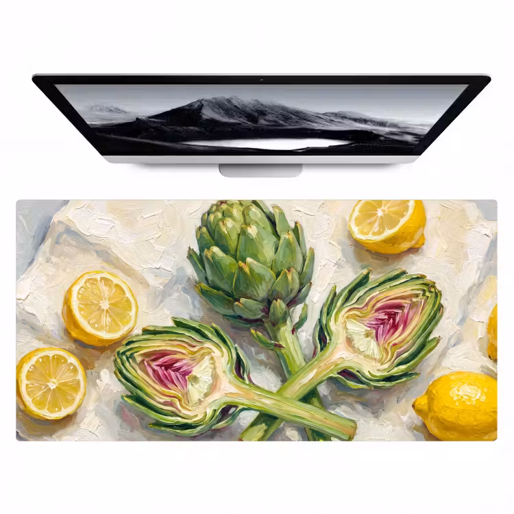 Bureau onderlegger - Artisjok - Citroen - Eten — 1