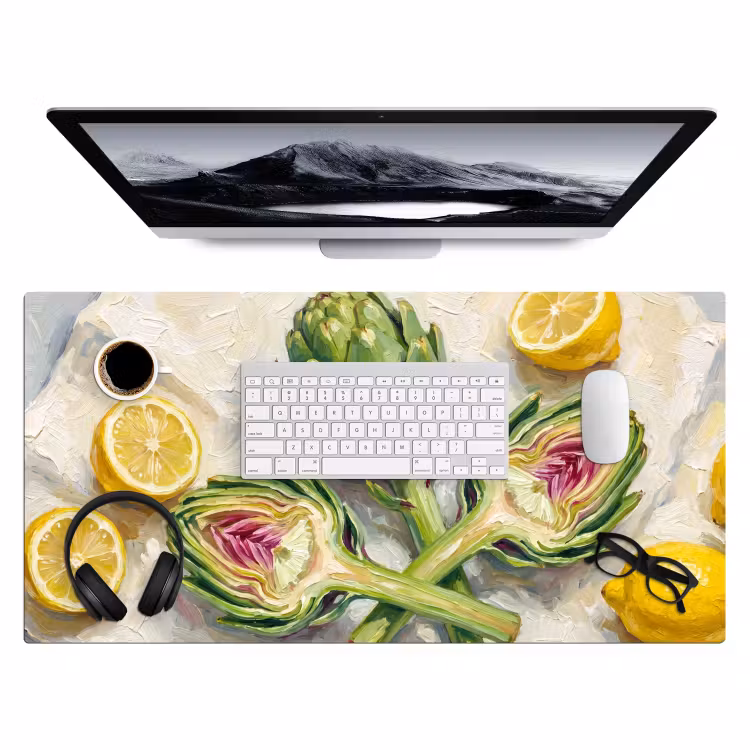 Bureau onderlegger - Artisjok - Citroen - Eten — 4