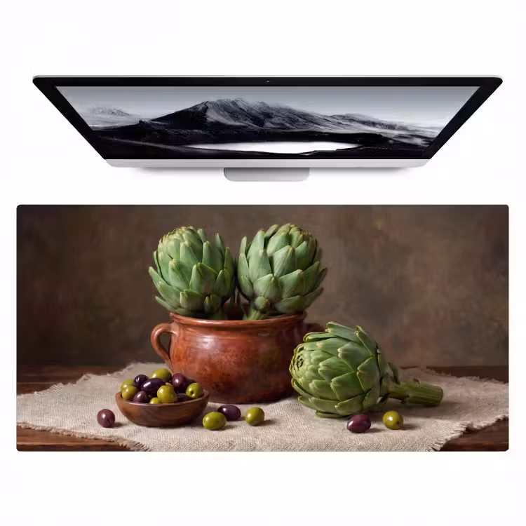 Bureau onderlegger - Artisjokken - Olijven - Eten — 1