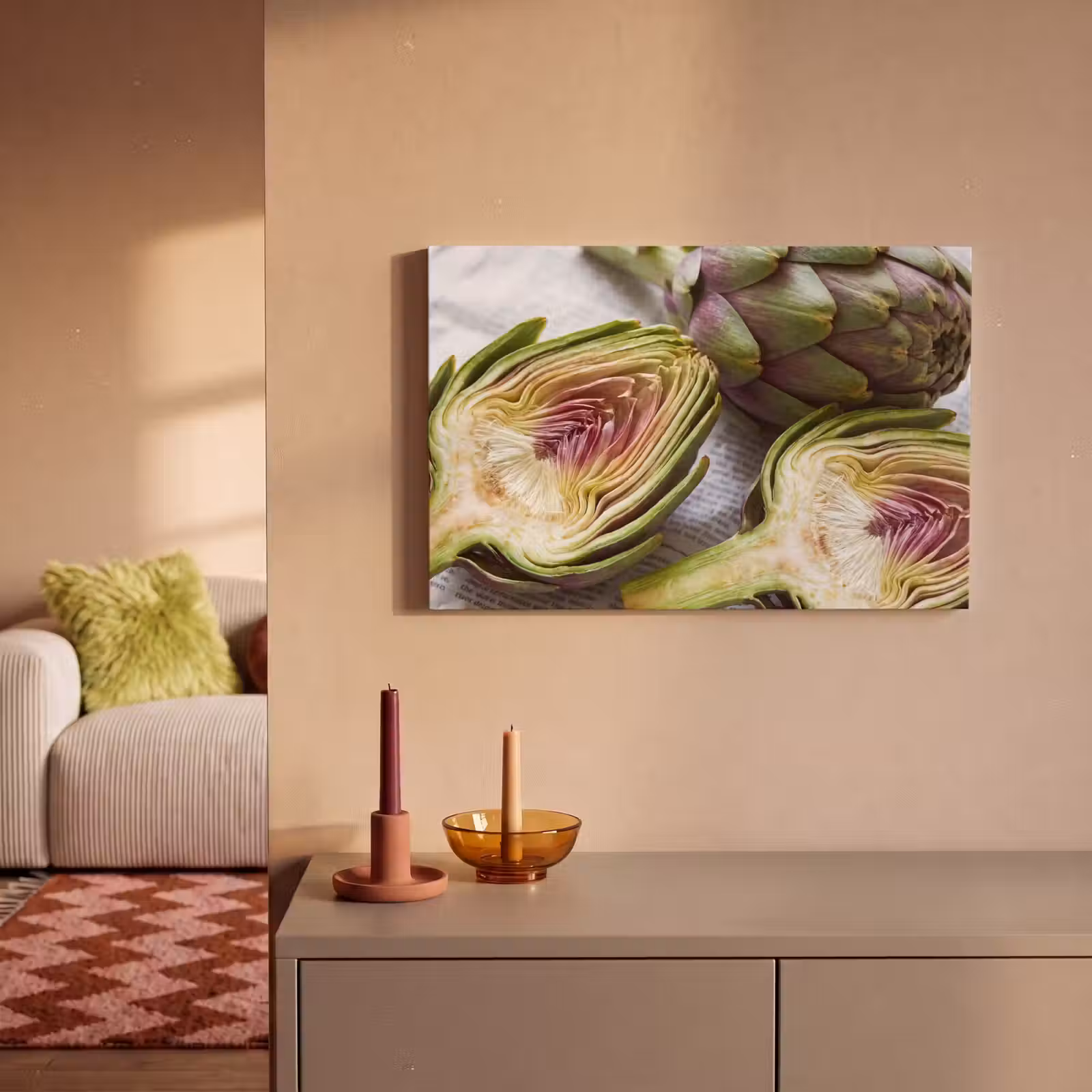 Canvas schilderij - Artisjok - Doorgesneden - Eten — 1