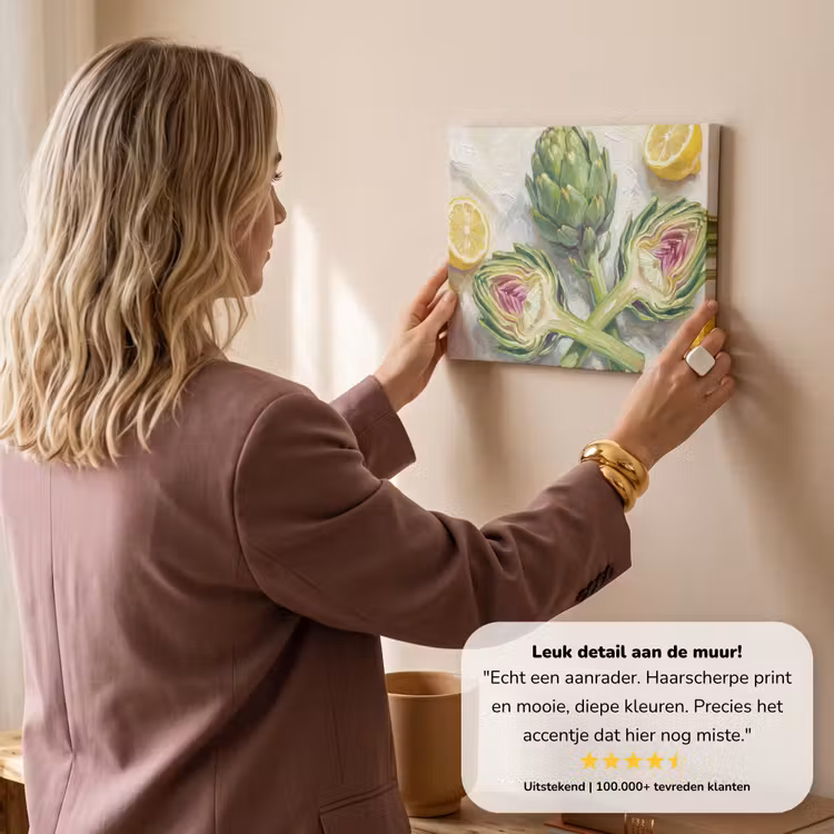 Canvas schilderij - Artisjok - Citroen - Eten — 2