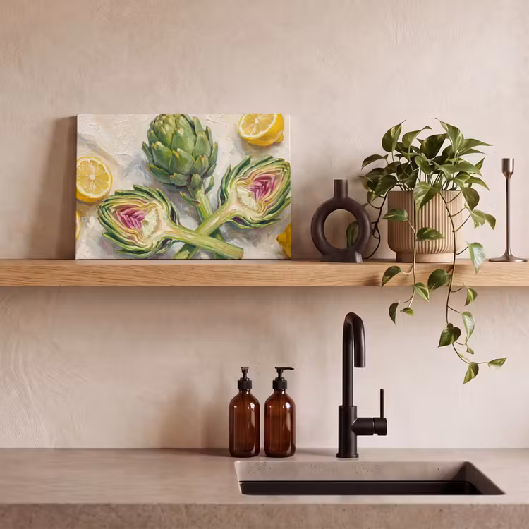 Canvas schilderij - Artisjok - Citroen - Eten — 3