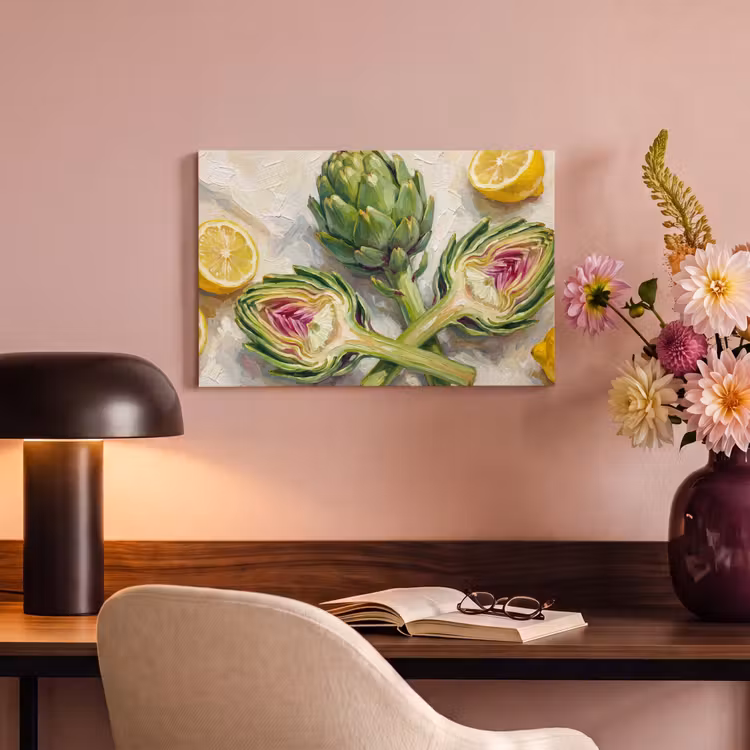 Canvas schilderij - Artisjok - Citroen - Eten — 5