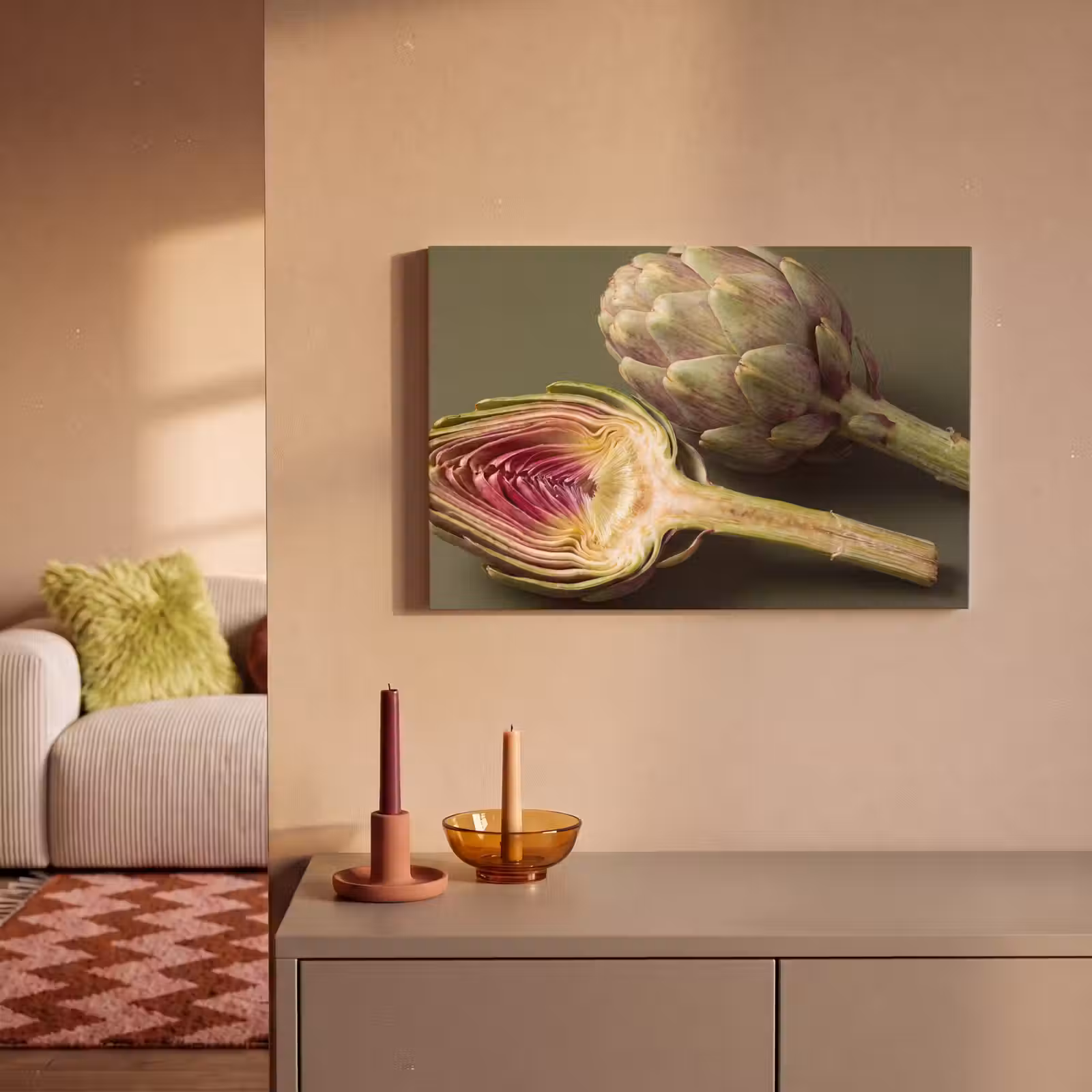 Canvas schilderij - Artisjok - Paars - Voedsel — 1