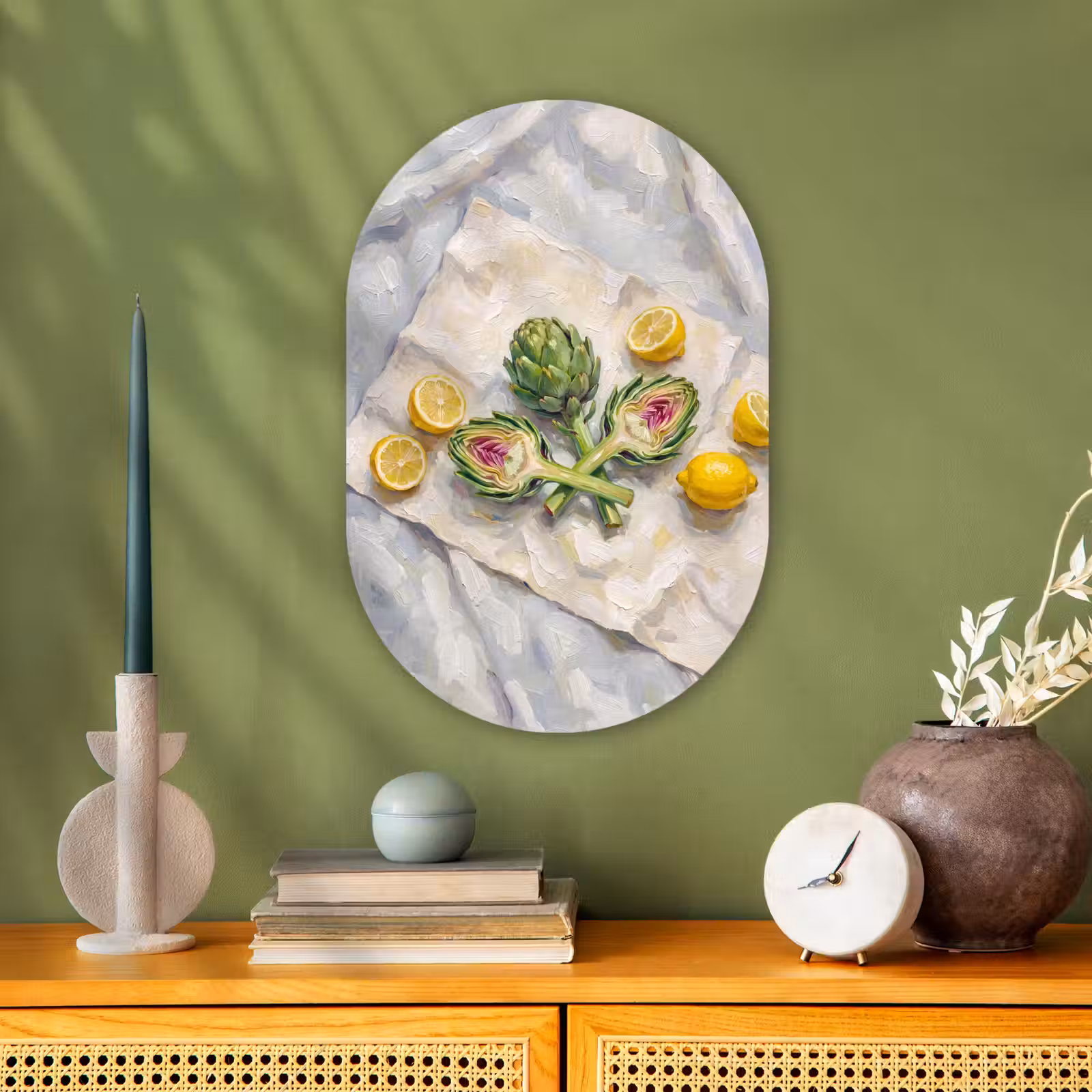 Muurovaal - Kunststof - Artisjok - Citroen - Eten — 1