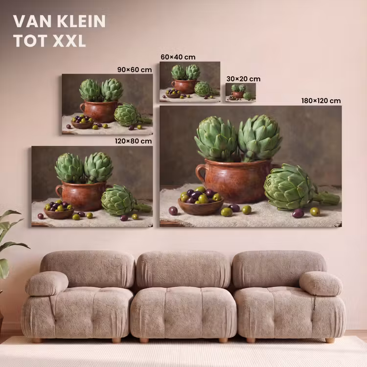 Canvas schilderij - Artisjokken - Olijven - Eten — 7