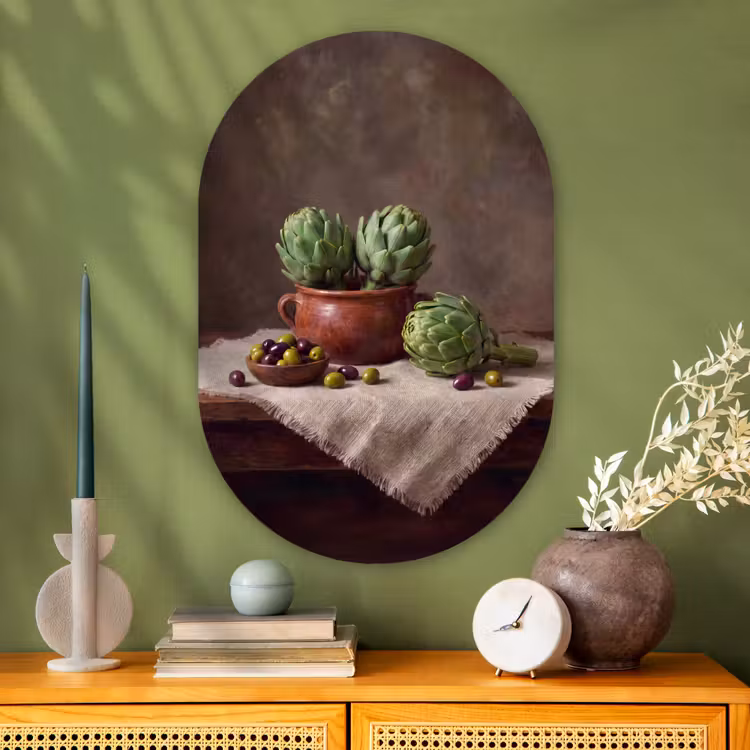 Muurovaal - Glas - Artisjokken - Olijven - Eten — 2