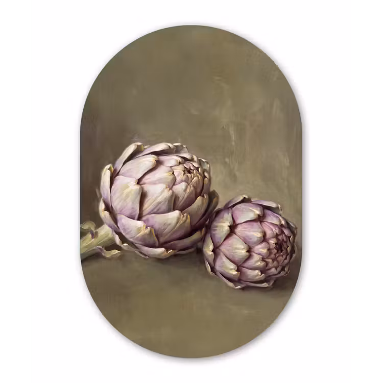 Muurovaal - Glas - Groente - Stilleven - Schilderij — 1