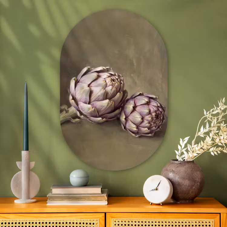 Muurovaal - Glas - Groente - Stilleven - Schilderij — 2