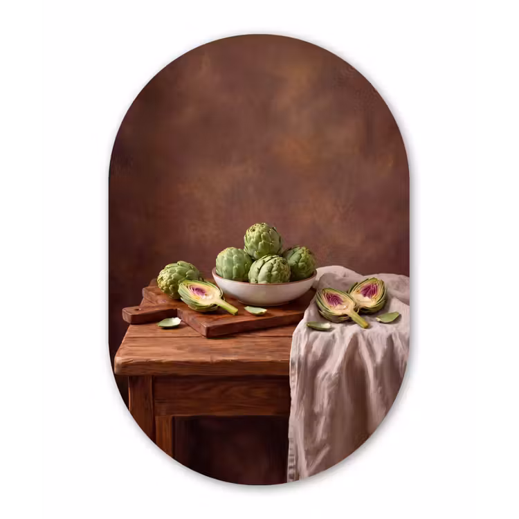 Muurovaal - Glas - Groenten - Artisjok - Keuken — 1