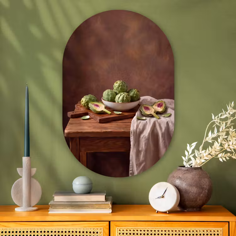 Muurovaal - Glas - Groenten - Artisjok - Keuken — 2