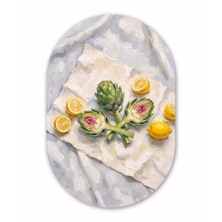 Muurovaal - Glas - Artisjok - Citroen - Eten — 1