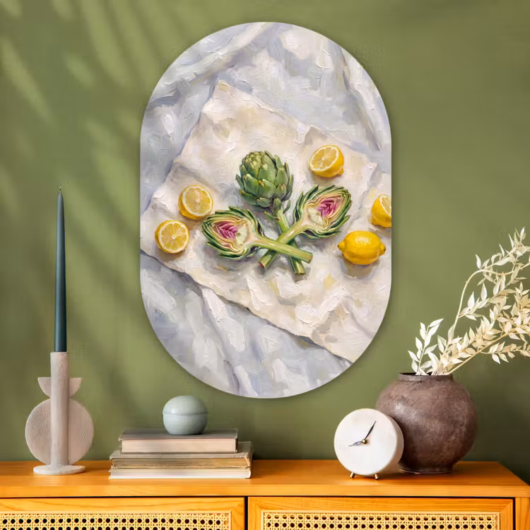 Muurovaal - Glas - Artisjok - Citroen - Eten — 2
