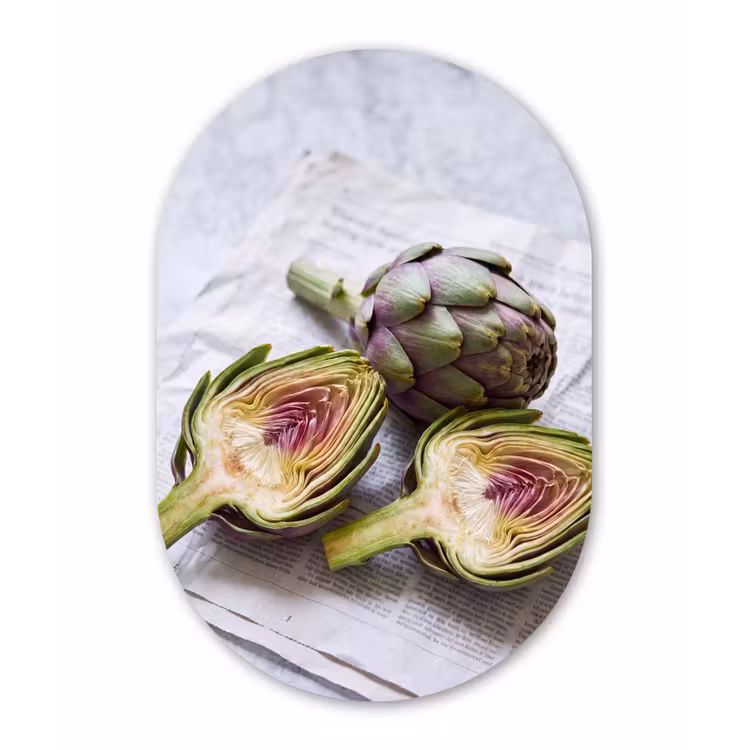 Muurovaal - Glas - Artisjok - Doorgesneden - Eten — 1