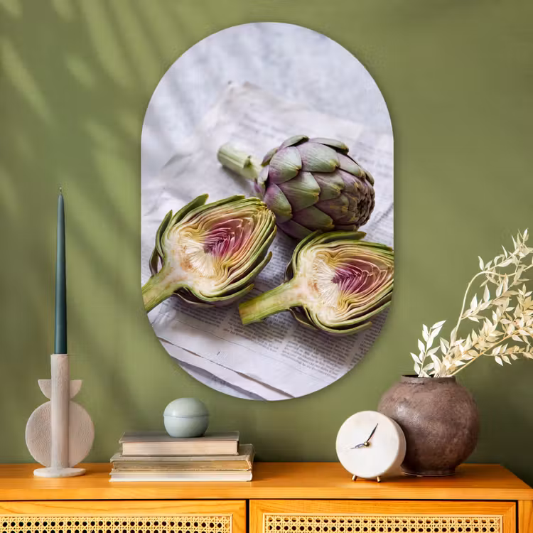 Muurovaal - Glas - Artisjok - Doorgesneden - Eten — 2