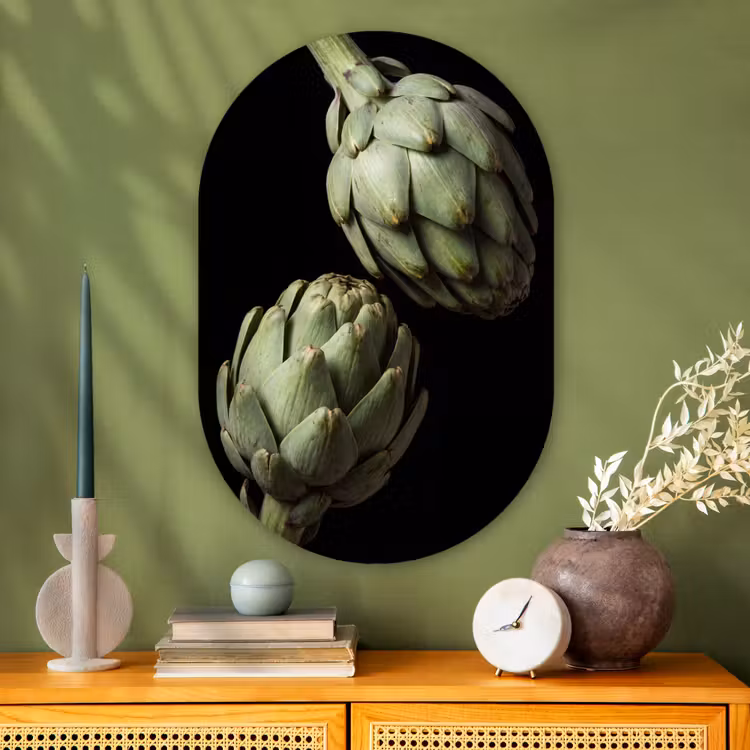 Muurovaal - Glas - Artisjok - Groen - Eten — 2