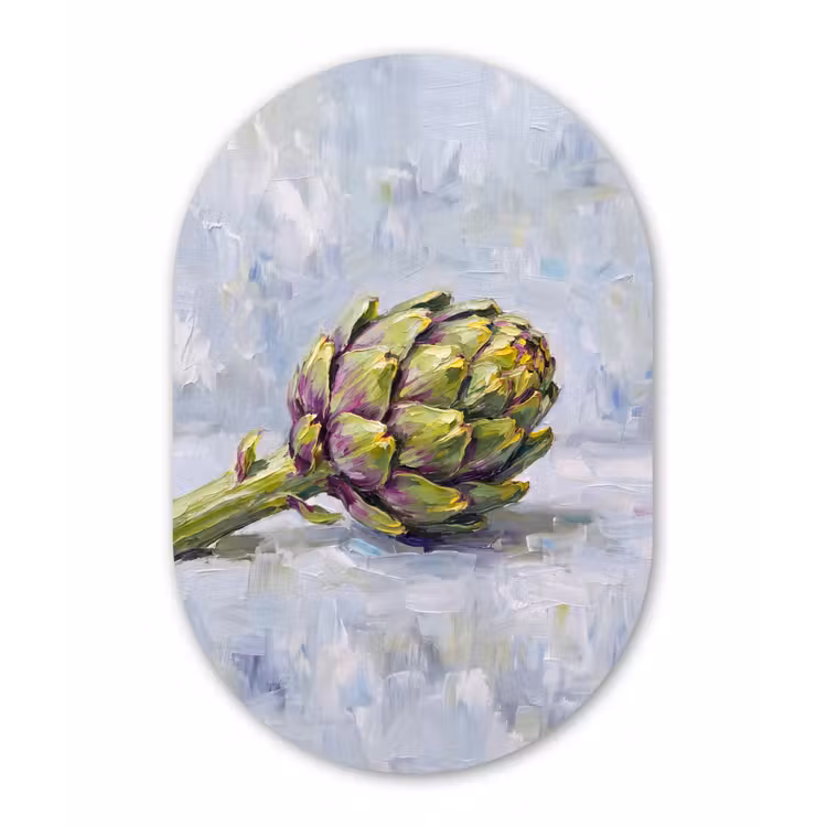 Muurovaal - Glas - Eten - Artisjok - Modern — 1