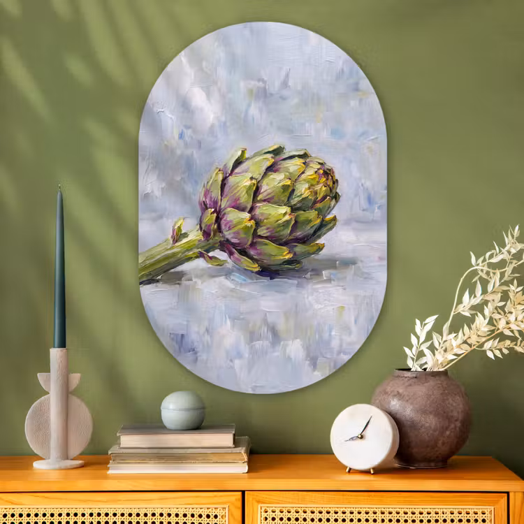 Muurovaal - Glas - Eten - Artisjok - Modern — 2