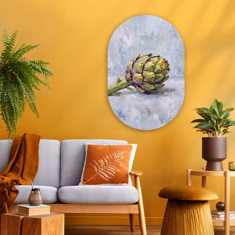 Muurovaal - Glas - Eten - Artisjok - Modern — 3