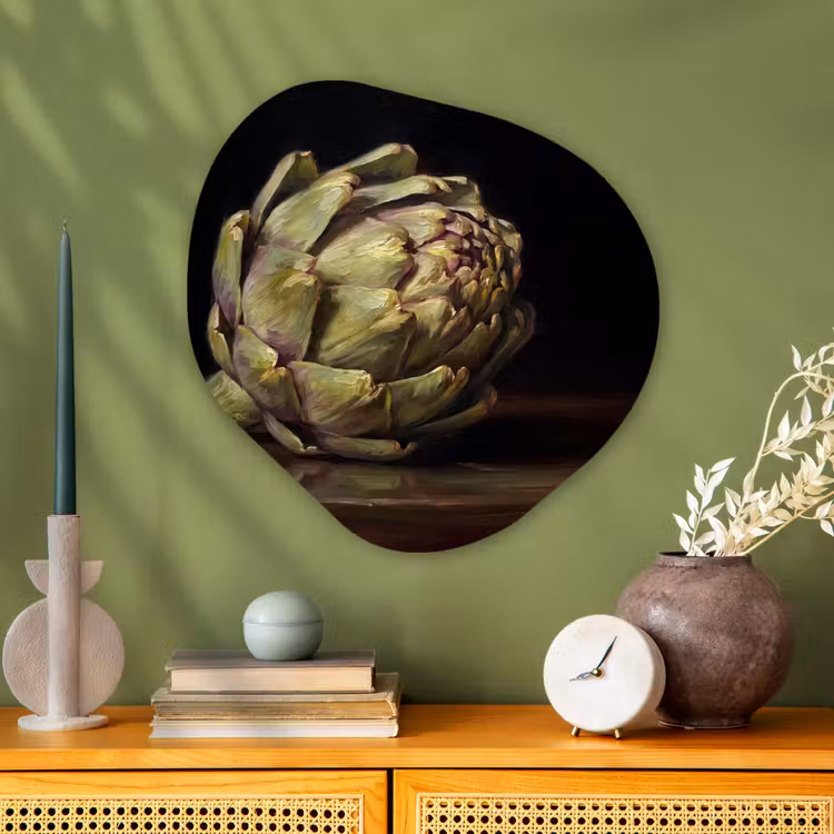 Organisch schilderij - Glas - Artichok - Eten - Klassiek — 2