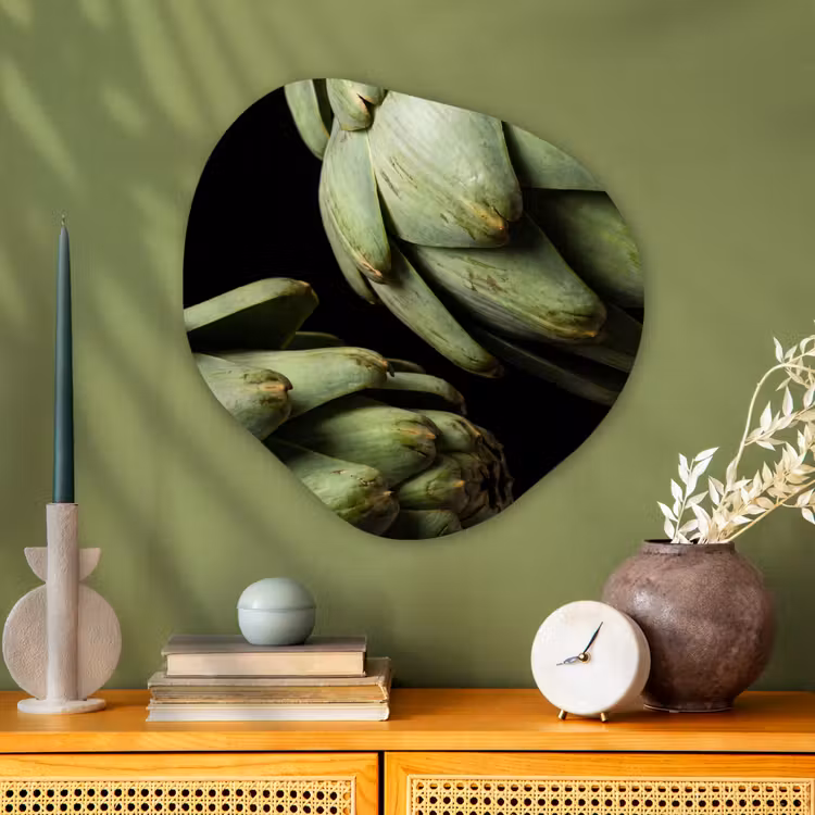 Organisch schilderij - Glas - Artisjok - Groen - Eten — 2